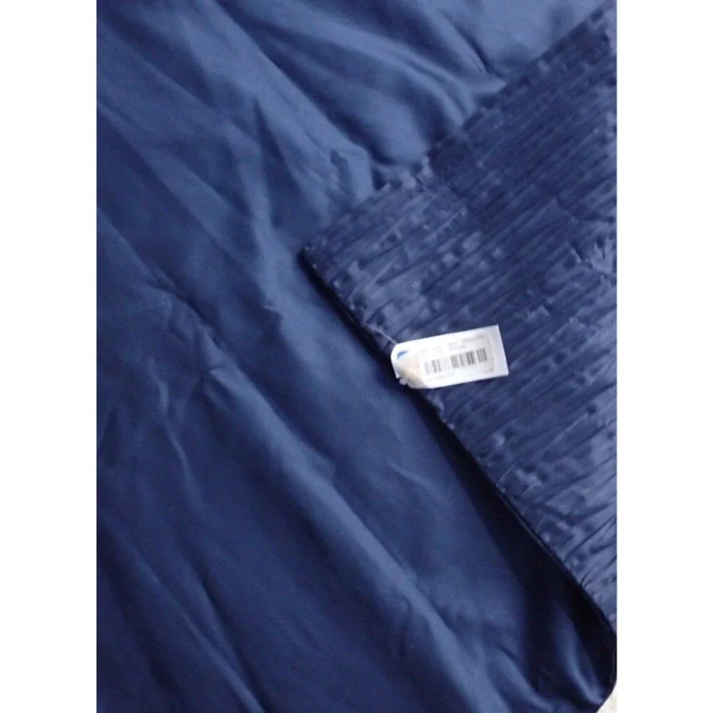 Royal Blue Rouched Textured Satin Euro Pillow Cover 26